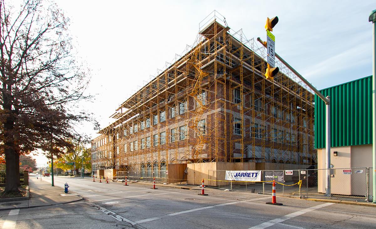 Charleston Catholic High School exterior construction