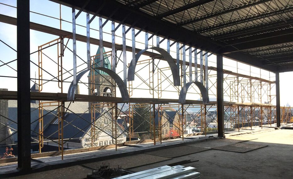 Charleston Catholic High School window construction