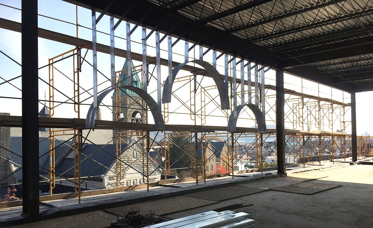 Charleston Catholic High School window construction