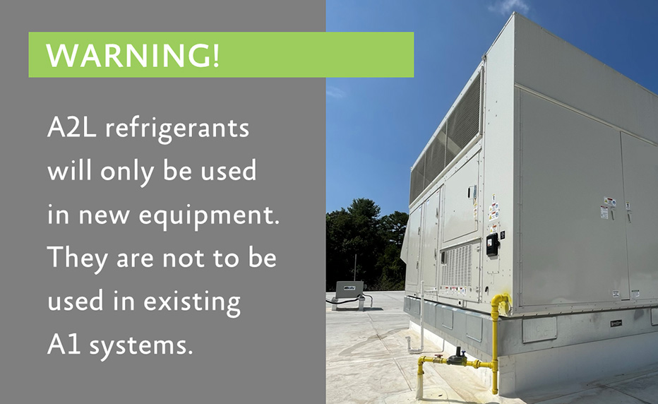 A2L refrigerants warning sign