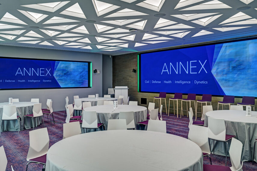 Leidos Annex conference room with tables and chairs