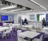 Leidos Annex break room with people at counter
