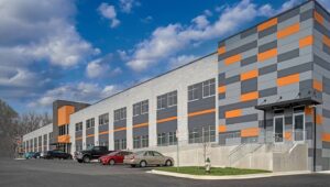 new constructed building with decorative stone patterns