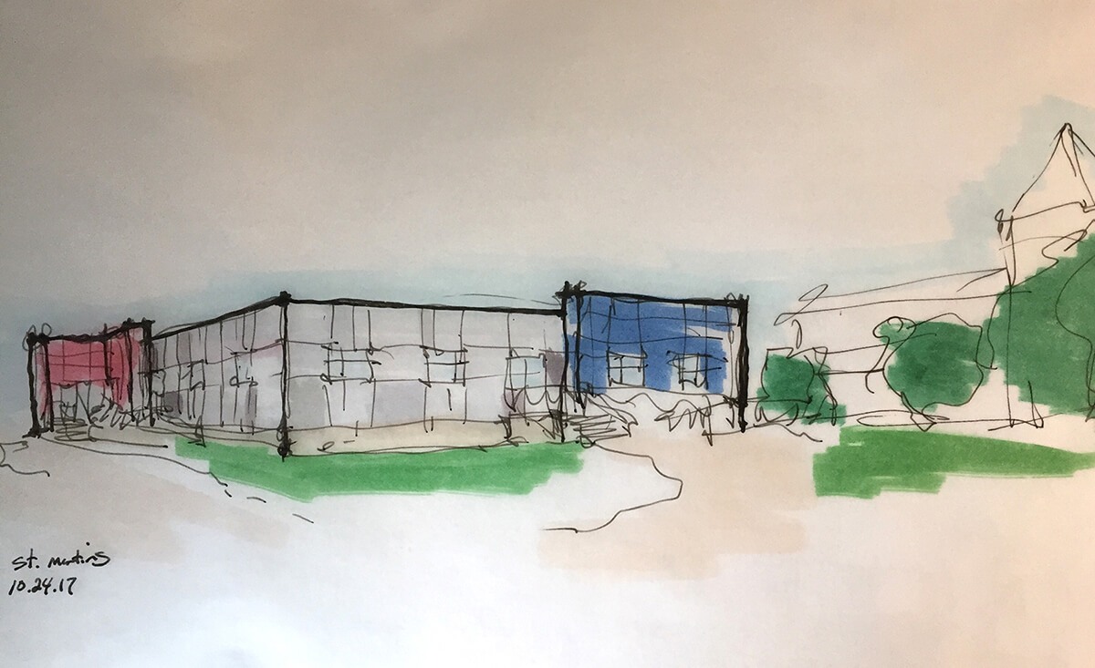 St. Martins Episcopal School sketch of exterior view