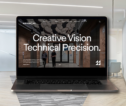 laptop with new website image