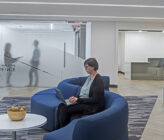 DC Conference Center interior with female on computer