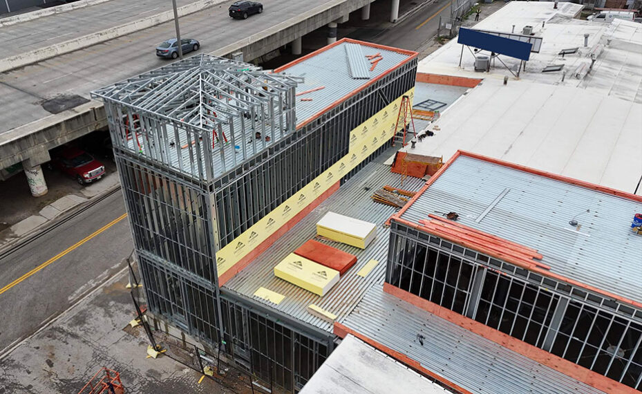 Alpha Biosciences exterior top view under construction from April 2
