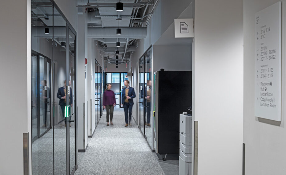 Global Technology Company interior hallway