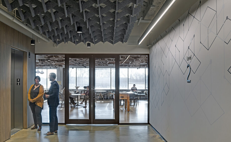 Global Technology Company interior elevator lobby