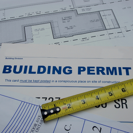 building permitting square photo with tape measure