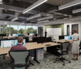UMD quantum lab center interior rendering of people in office
